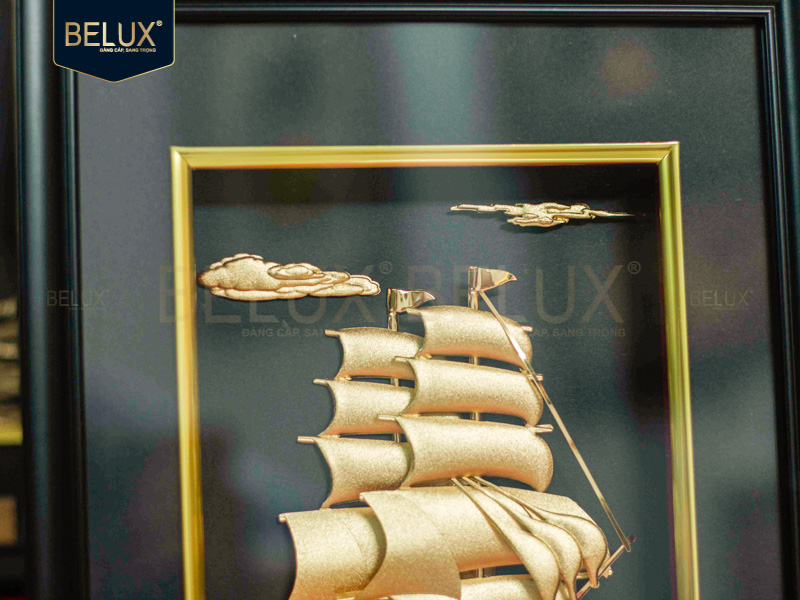 Lô 30 tranh thuyền Đức Tín Group 32x25cm dát vàng 24k thiết kế theo yêu cầu